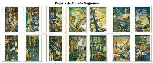 Painéis de Almada Negreiros, nas Gares Marítimas de Alcântara e Rocha Conde d'Óbidos