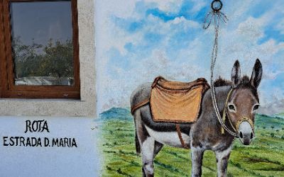 Rota Estrada D. Maria - Inauguração do Mural do Burro Bilhas na Taberna da TiMariGalinha